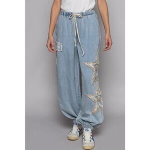 "FloJo" Star Joggers in Denim